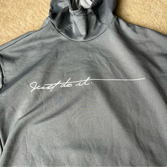 NIKE Women’s “JUST DO IT” Gray Pullover Hoodie - Size M - GUC* - Stretch - Picture 5 of 9